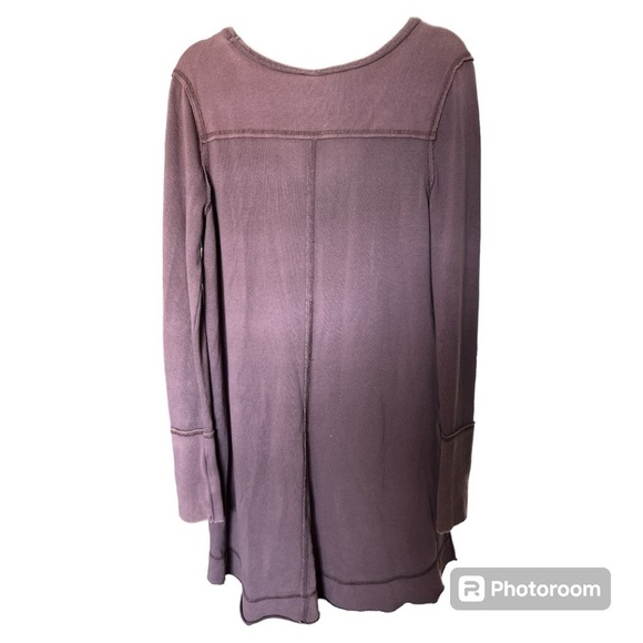 NWT FREE PEOPLE oversized maroon/purple long sleeve dress tunic size Small - Picture 5 of 6